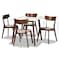 Baxton Studio Reba Mid-Century Light Beige Fabric and Walnut Brown Finished Wood 5-PC Dining Set 180-10813-11082-Zoro - alternate 7